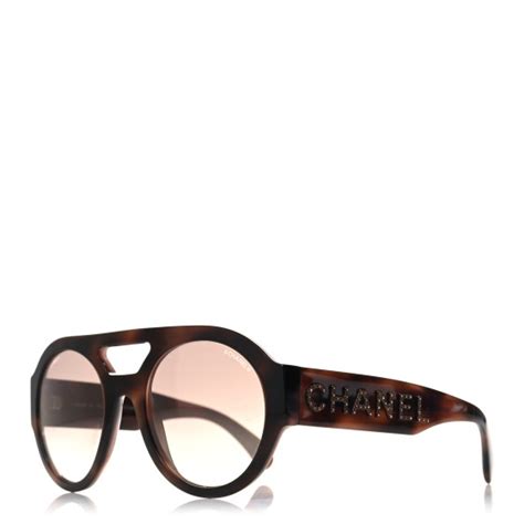 CHANEL Resin Crystal Polarized Sunglasses 5419